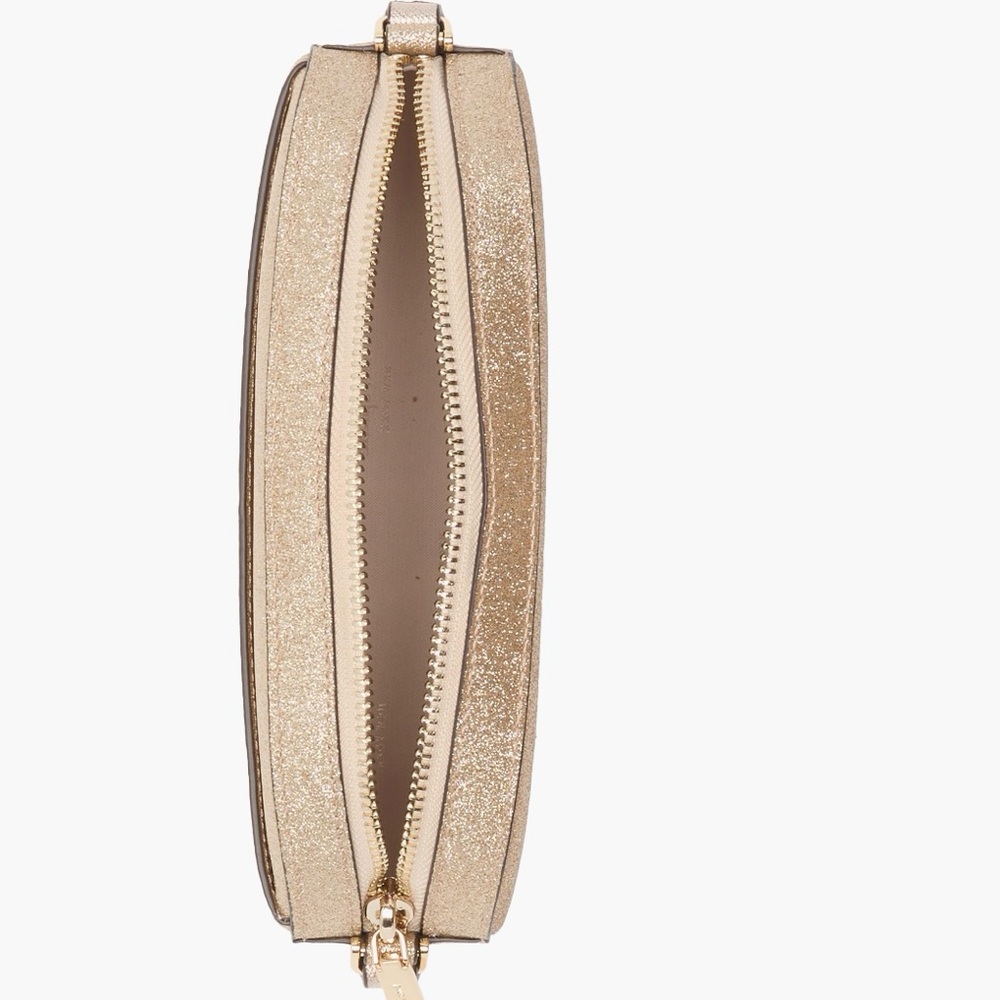 NEW Kate Spade New York Oval Camera Bag Gold Glitter Crossbody Bag NWT - Picture 5 of 6